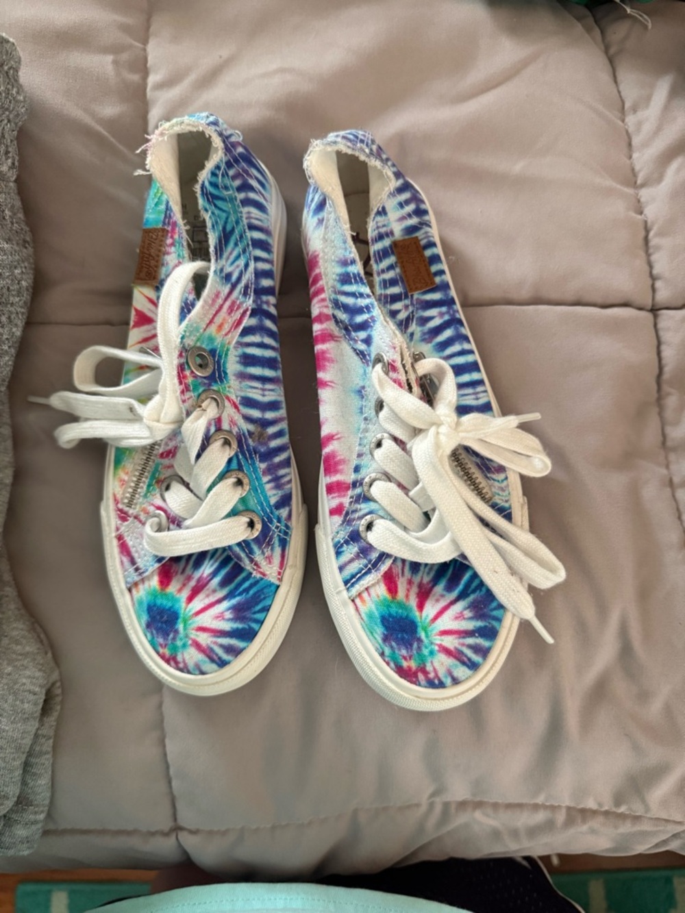 Tie-Dye Slip-On Sneakers with White Laces